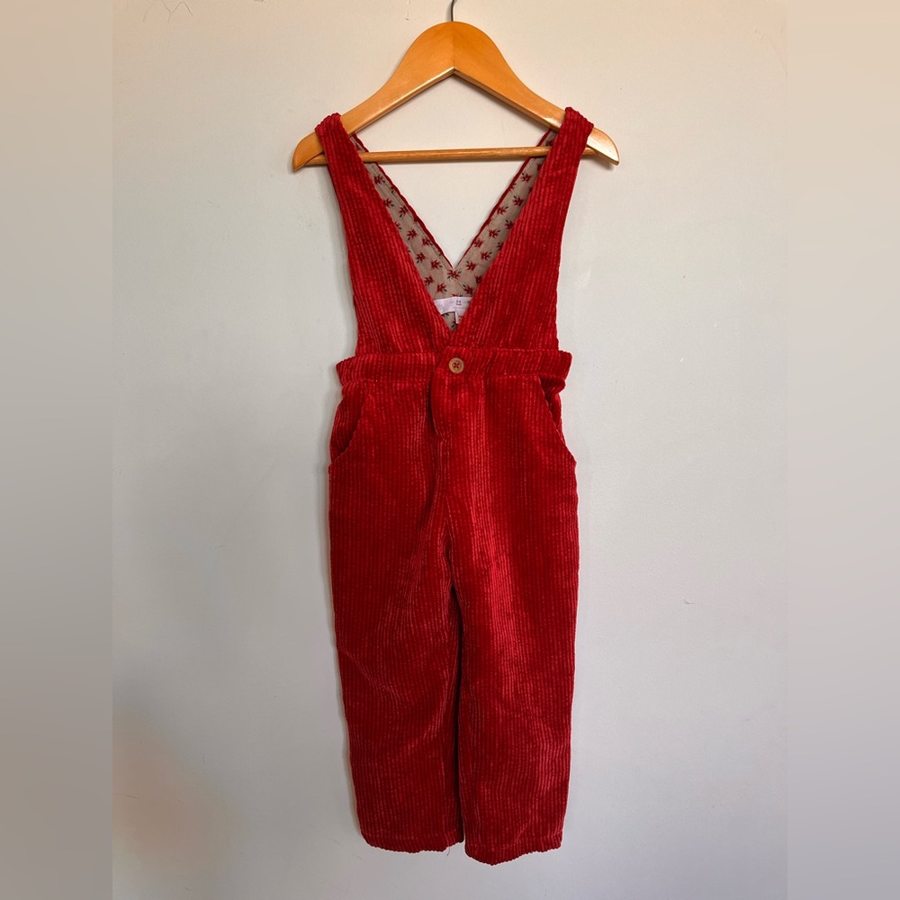 Zara Red Cordury Jumpsuit sz 3-4